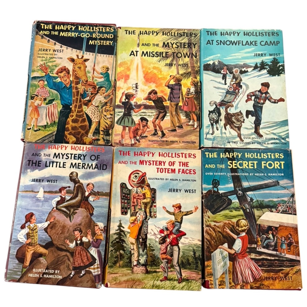 Lot of 6 Vintage The Happy Hollisters Hardcover Books - 3 True FIRST PRINTINGS
